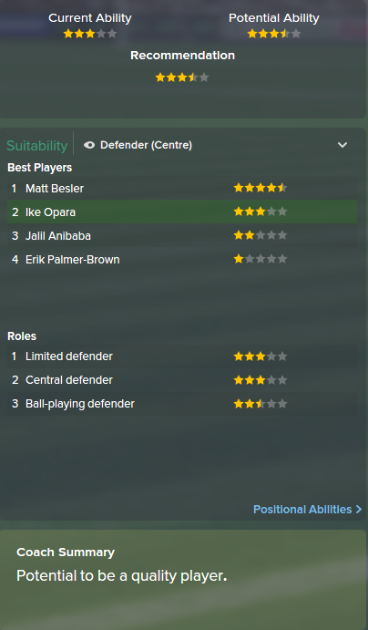 Ike Opara, FM15, FM 2015, Football Manager 2015, Scout Report, Current & Potential Ability