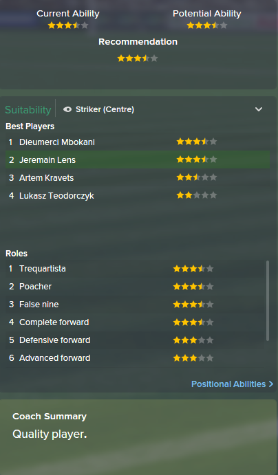Jeremain Lens, FM15, FM 2015, Football Manager 2015, Scout Report, Current & Potential Ability