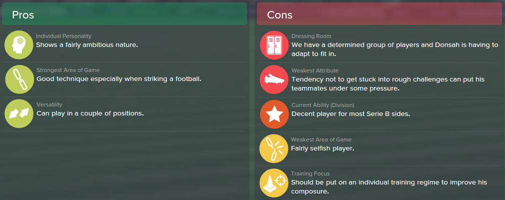 Godfred Donsah, FM15, FM 2015, Football Manager 2015, Scout Report, Pros & Cons