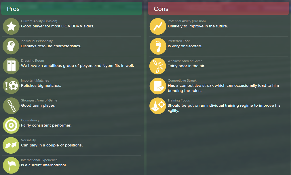 Allan Nyom, FM15, FM 2015, Football Manager 2015, Scout Report, Pros & Cons