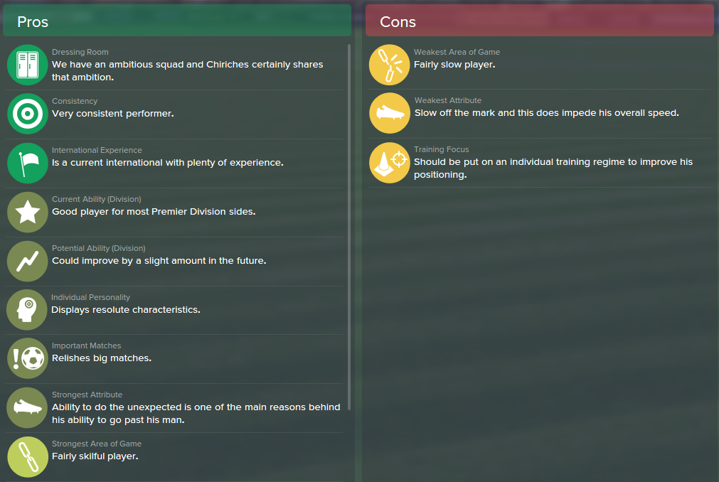 Vlad Chiriches, FM15, FM 2015, Football Manager 2015, Scout Report, Pros & Cons