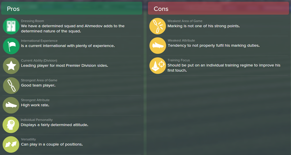 Odil Ahmedov, FM15, FM 2015, Football Manager 2015, Scout Report, Pros & Cons