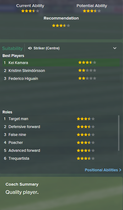 Kei Kamara, FM15, FM 2015, Football Manager 2015, Scout Report, Current & Potential Ability