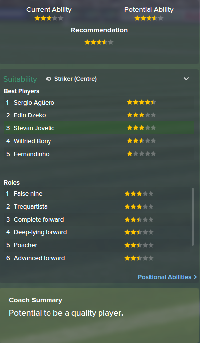 Stevan Jovetic, FM15, FM 2015, Football Manager 2015, Scout Report, Current & Potential Ability